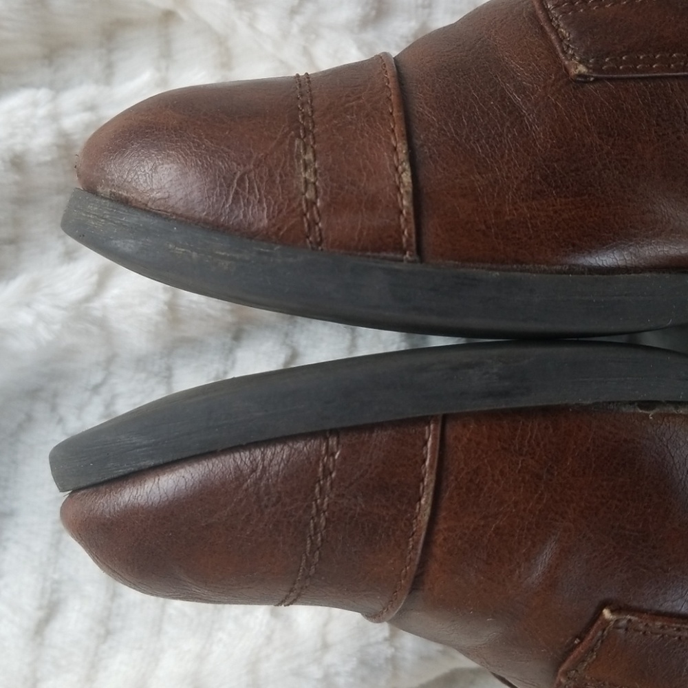 ❌S O L D❌ Brown Combat Faux Leather Boots - Picture 6 of 8